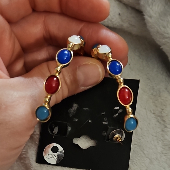 Multicolor Hoop Earrings - Picture 4 of 6